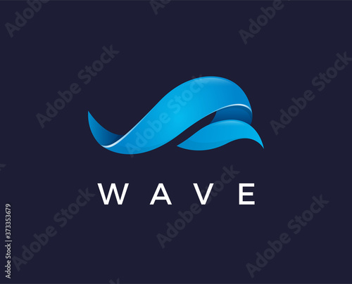 minimal wave logo template - vector illustration