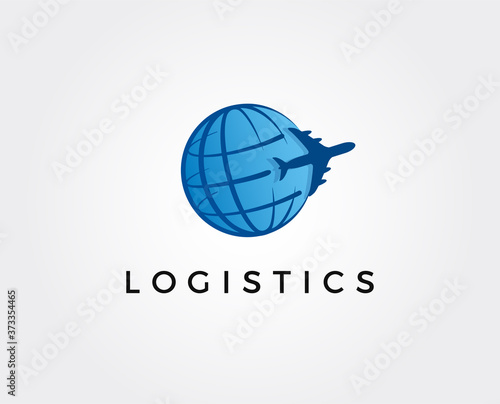 minimal logistics logo template - vector illustration