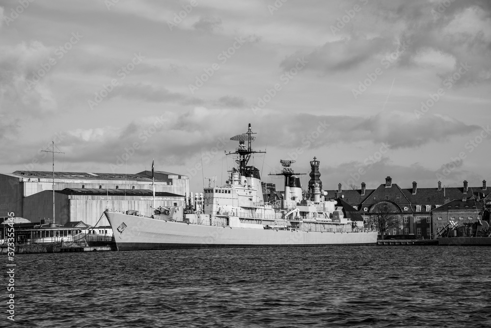 Fototapeta premium Warship in Copenhagen (DK)