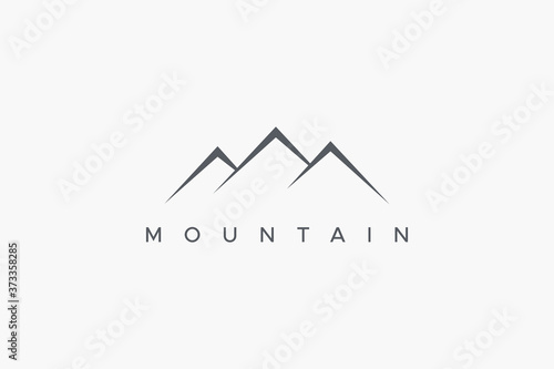 Abstract Mountain Logo isolated on White Background. Flat Vector Logo Design Template Element