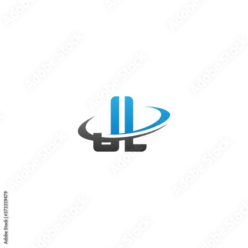 Letter JL combine circle icon template