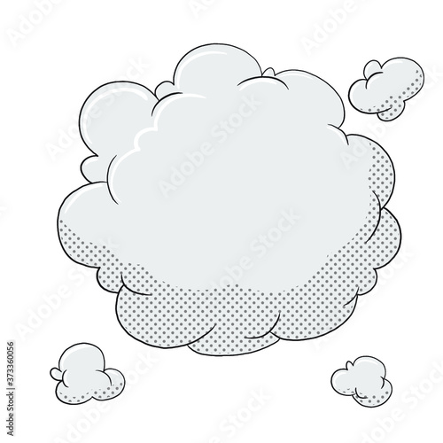 Vector comics illustration of a puff of smoke