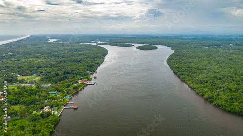 Aerial view from Jaltepeque estuaries of El Salvador. photo