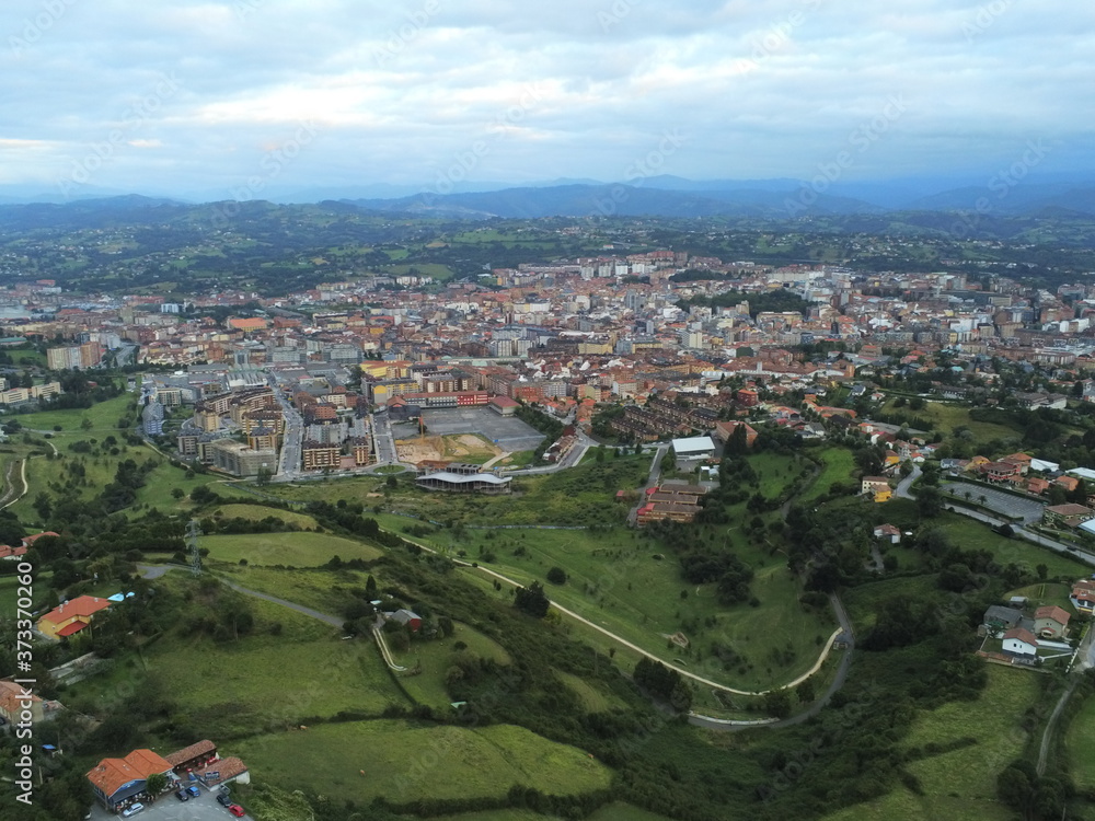 Oviedo, city of Asturias,Spain. Aerial Drone Photo