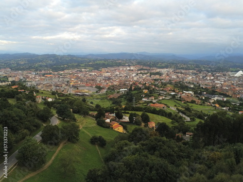 Oviedo, city of Asturias,Spain. Aerial Drone Photo