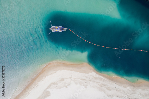 Fotografija Burleigh Heads National Park aerial image with Tallebudgera creek and sand pumpi