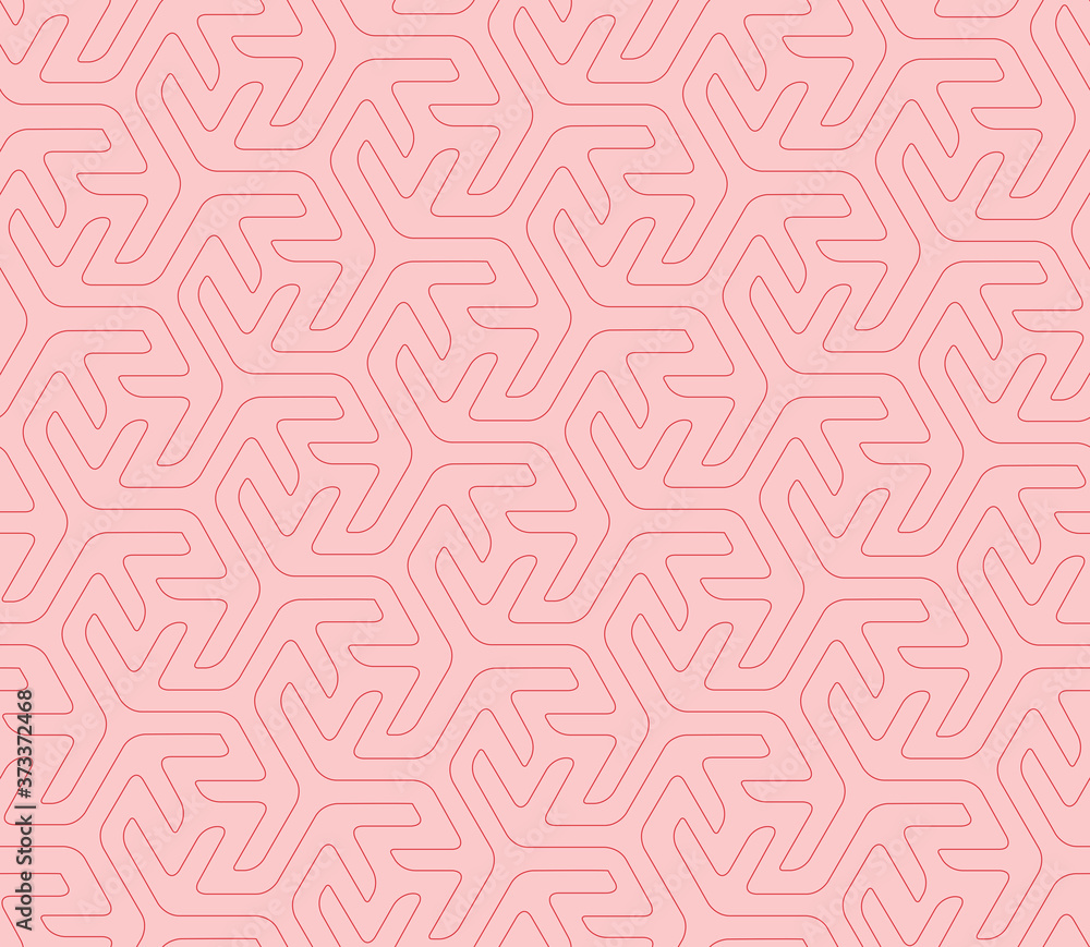 Seamless repeat abstract line cube pattern with round edges background