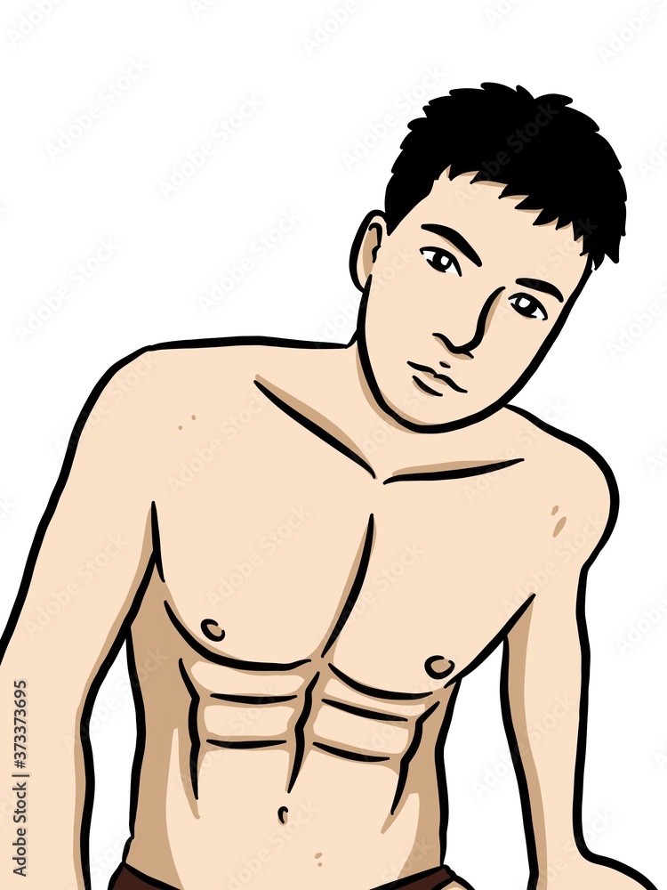 cartoon sexy man on white background cartoon sexy man on white background