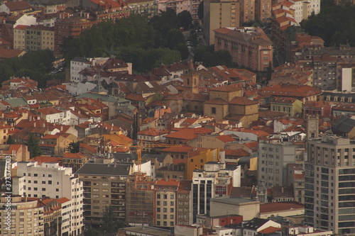 Buildings in OvIedo. Historical city of Asturias,Spain. Aerial Drone Photo © VEOy.com