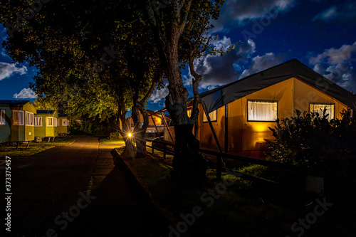 Caravan park near the ocean coast in Cornwell photo