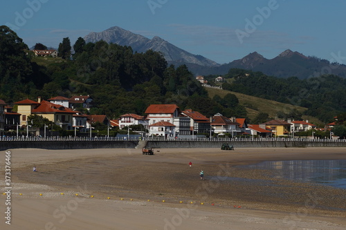 Beach  of Ribadesella,  beautiful coastal village in Asturias,Spain.  © VEOy.com