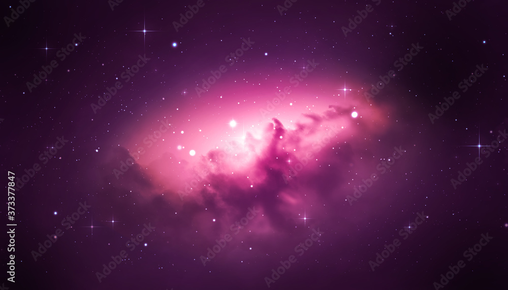 Space galaxy background with shining stars and nebula, cosmos with colorful milky way, Galaxy at starry night illustration