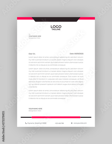 Simple Modern Creative & Clean business style Letterhead vector template design.