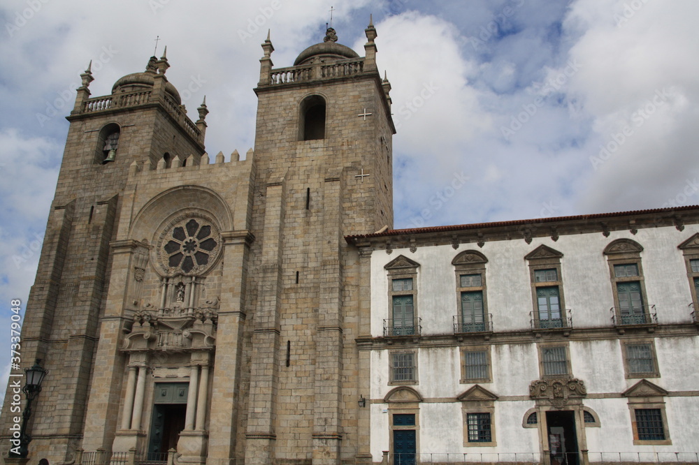 Panoramic view of the Porto Cathedral (Se Porto) - Portugal
