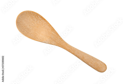 wooden spoon isolated on white background ,include clipping path