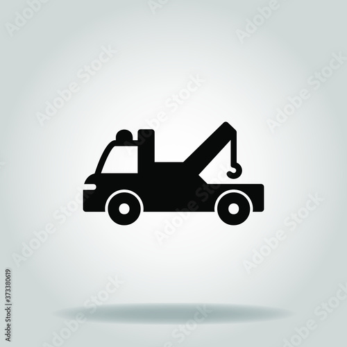 tow truck icon or logo in glyph 