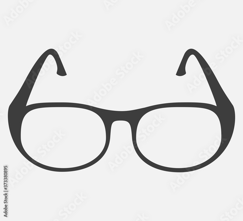 vector illustration of a black glasses on gray background