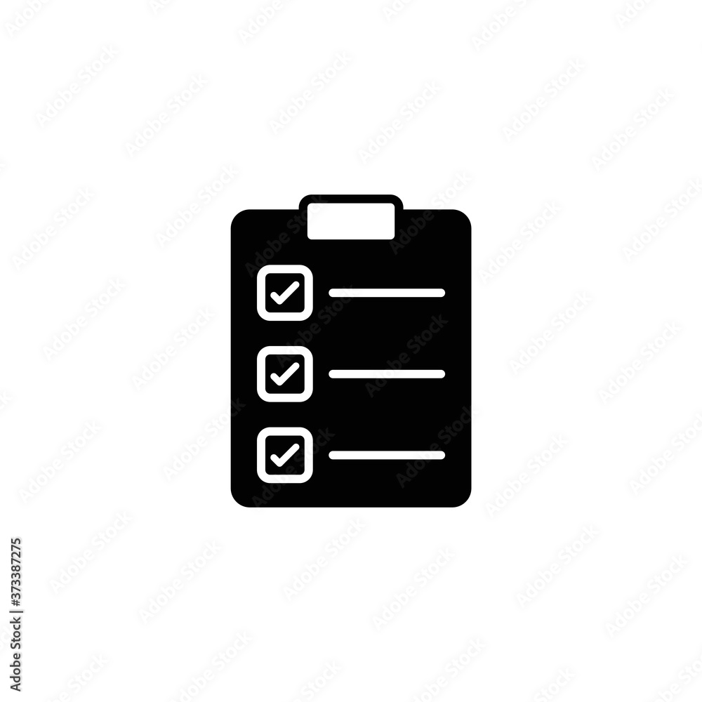List paper board icon isolated on white List paper board icon isolated on white