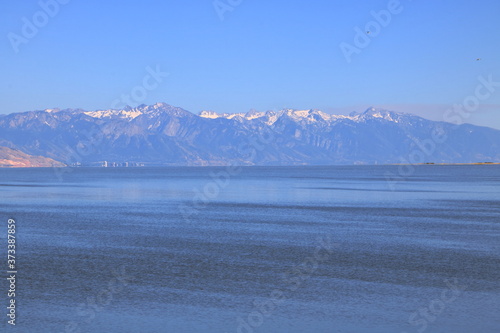 Wasatch Mountain Range across the Great Salt Lake from Antelope Island