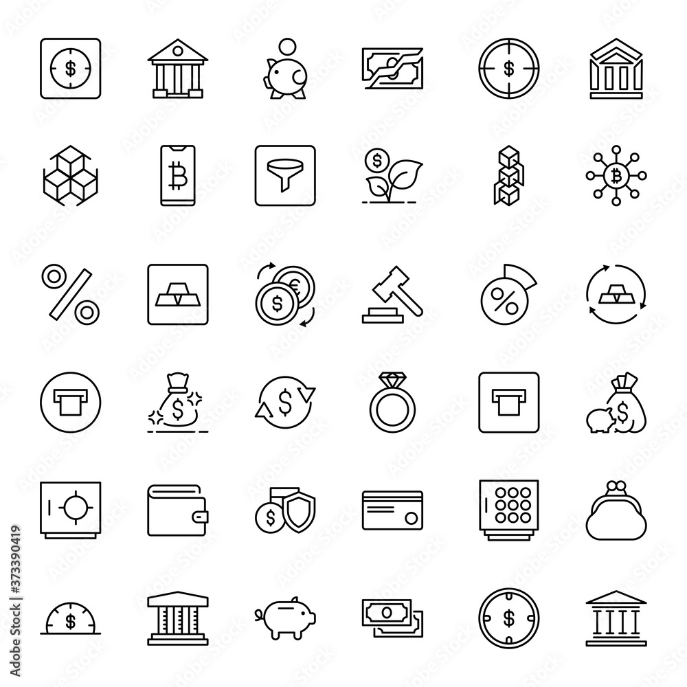 Fototapeta premium Finance design icons set.