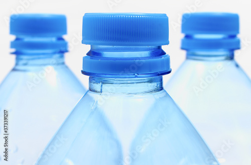 Used plastic bottles of mineral water. Environmental protection