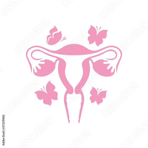Female uterus and butterflies