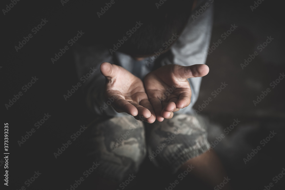 closeup hands poor child begging concept, for poverty or hunger people, Human Rights. closeup hands poor child begging concept, for poverty or hunger people, Human Rights.