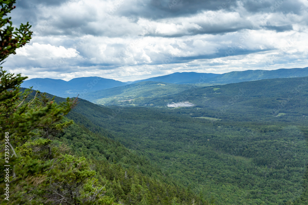 Southern view from White Rocks Mountain over the Vallet through whihch Vermont Route 7 runs