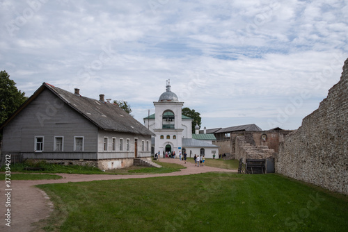 Ancient orthodox church of St. Nicholas in the Izborsk fortress. Izborsk, Pskov region, Russia.