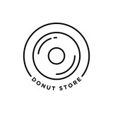 simple outline donut store logo design