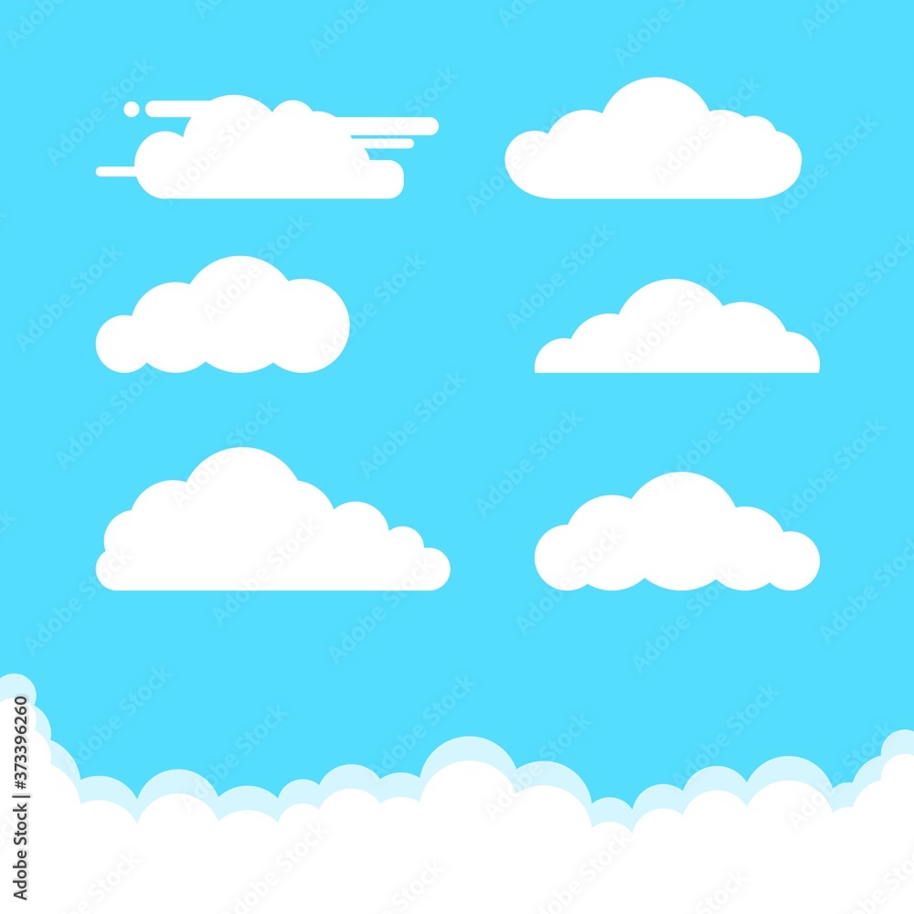 Illustration vector graphic of clouds using flat design. Good for game asset, icon, wallpaper and paper wrap. Illustration vector graphic of clouds using flat design. Good for game asset, icon, wallpaper and paper wrap.
