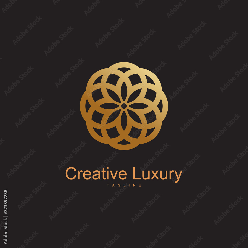 creative luxury gold design logo. vector illustration