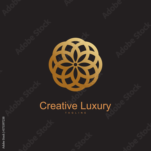 creative luxury gold design logo. vector illustration