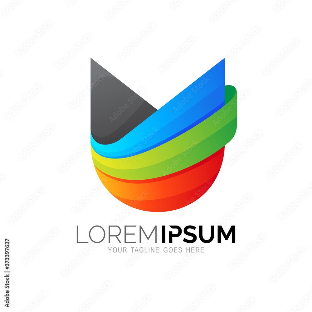 U logo, Letter U logo with colorful design template U logo, Letter U logo with colorful design template
