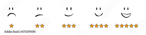 cartoon expressions.rating and review concept.vector illustration.