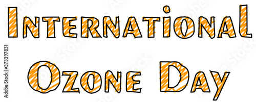 world ozone day scribble text isolated on white background. vector illustration.