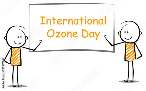 world ozone day text on white board. vector illustration.