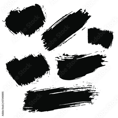 Obraz na płótnie Black Paint Strokes using a thick brush w salonie