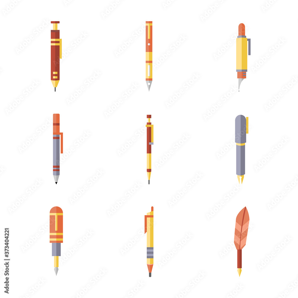Set of paint icons,pen,Vector illustration. Set of paint icons,pen,Vector illustration.