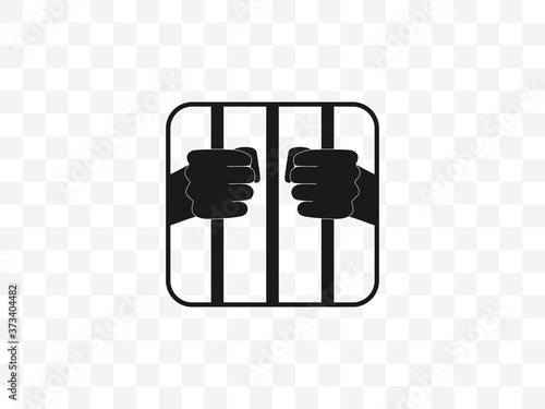 Jail, prison icon. Vector illustration, flat design.