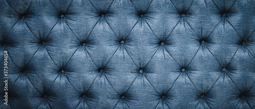 Quadro su tela Vintage sofa button backrest of blue in texture