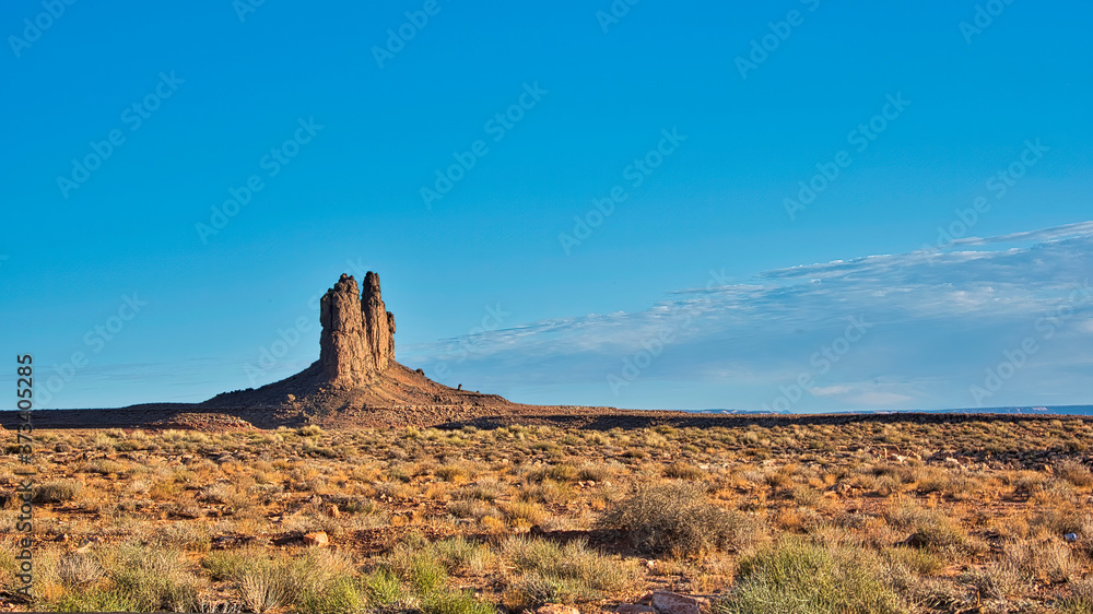 Utah desert on blue sky background