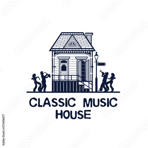 classic music house logo, jazz, acoustic, classic melody