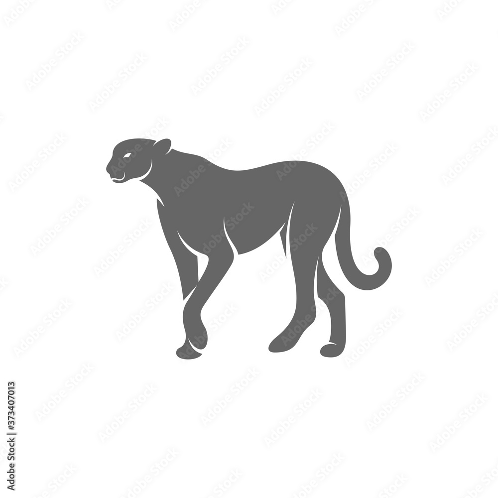 Obraz premium Cheetah logo template vector illustration
