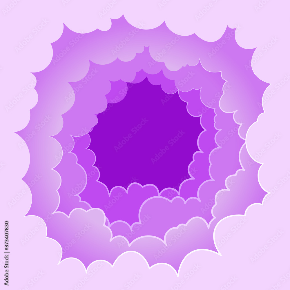 Abstract sky clouds round frame Abstract sky clouds round frame