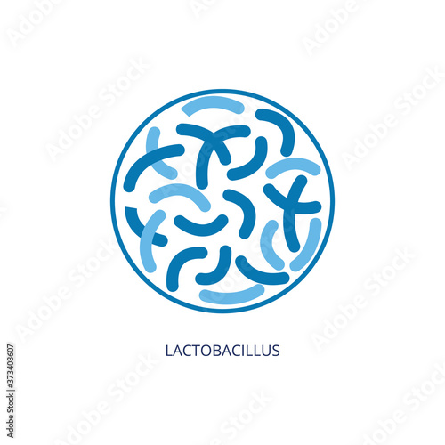 Lactobacillus probiotic icon inside circle - fermentation products