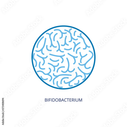 Bifidobacterium icon - microscope view of probiotic bacteria