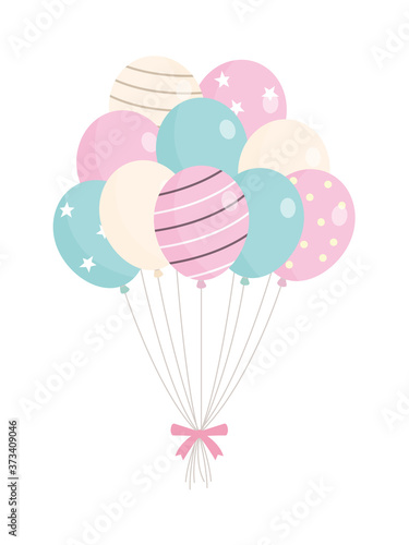 ピンク色の風船 イラスト素材