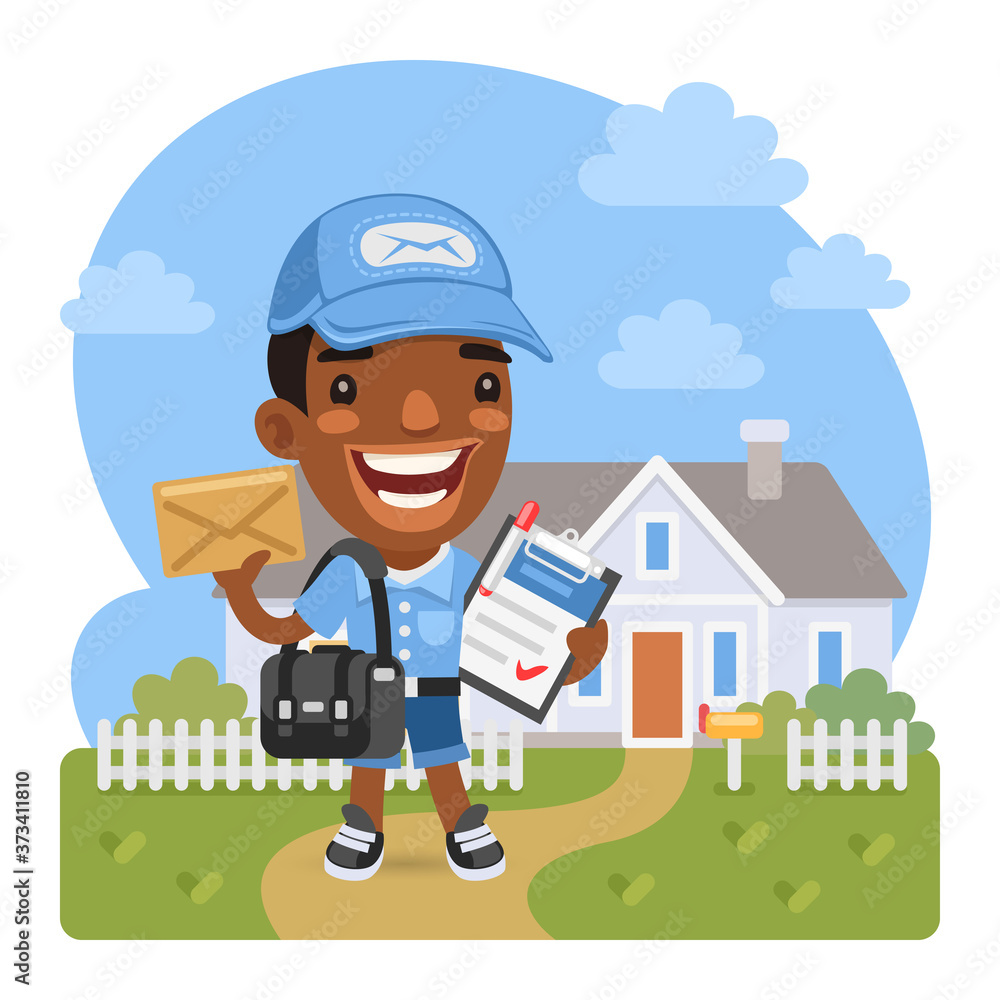 Cartoon Postman Brought a Letter Cartoon Postman Brought a Letter