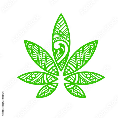 hemp mandala, nature, treatment, vector illustration